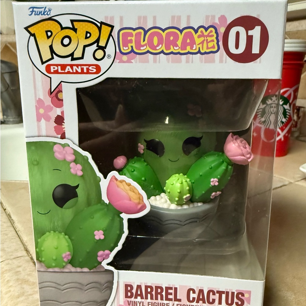Funko Flora Barrel Cactus with Green and Pink Accents